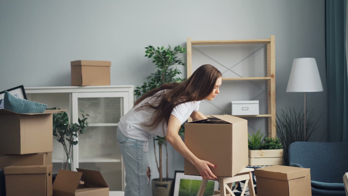 Packing up a living room for a YourVans furniture removal in the North East